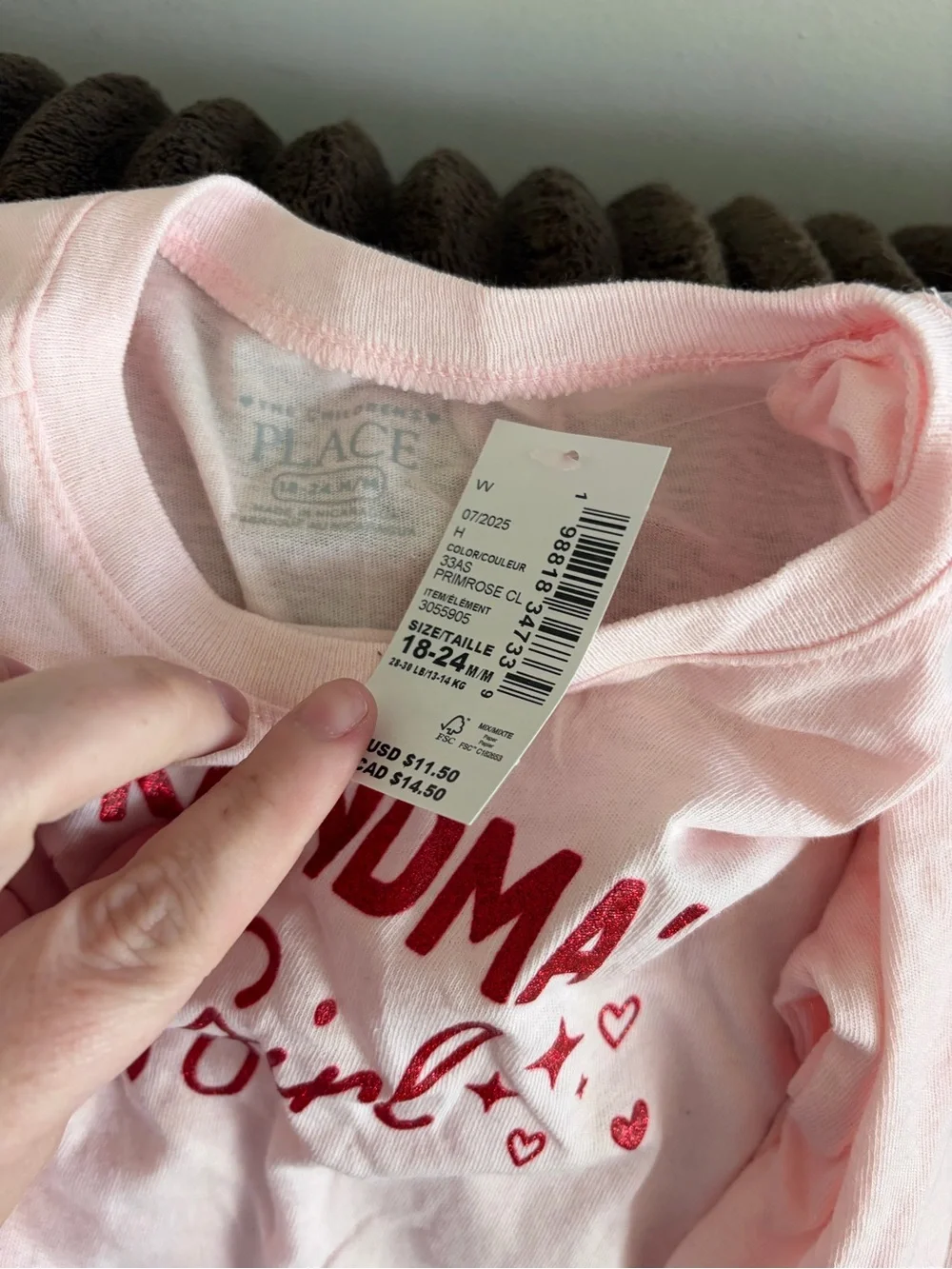 Pink 'Grandma's Girl' Long Sleeve Tee
